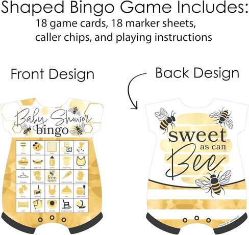 Big Dot of Happiness Little Bumblebee - Picture Bingo Cards and Markers - Baby Shower Shaped Bingo Game - Set of 18 in Saudi Arabia