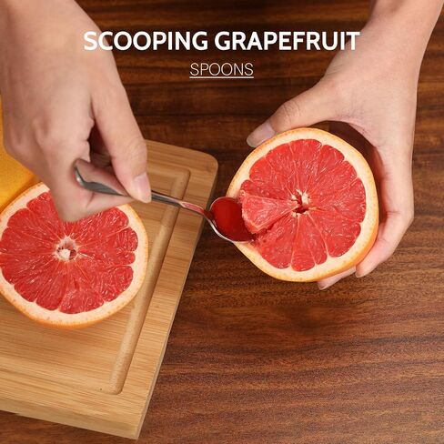 Hiware 4-piece Grapefruit Spoons and Grapefruit Knife, 18/8 Stainless Steel in Kuwait
