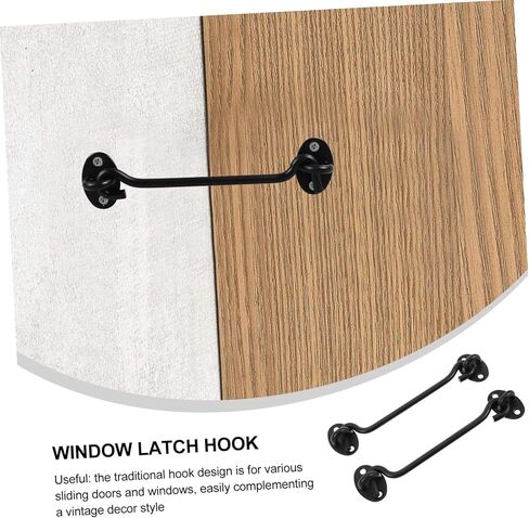 TEHAUX Thickened Stainless Steel Window and Door Hook Latch Sturdy Gate Privacy Lock for Cabin and Barn 2-Piece Set Screw Mounting for Secure Closure in Saudi Arabia