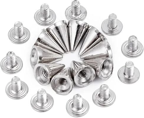 10/100Pcs Silver Rivets Cone Studs Screwback Metal Spike DIY Cool Punk Garment Round Nail Rivet Decoration for Clothes Shoes Bag(7x20MM,10PCS) in Kuwait