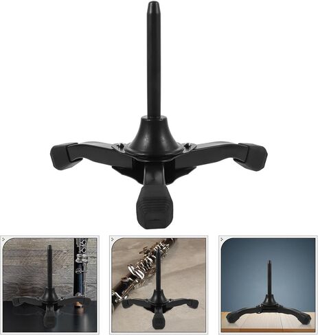 ULTECHNOVO Foldable Clarinet Stand Portable Oboe Holder Tripod Support with Non-slip Base Black 16x10x3cm for Wind Instruments Music Performance in Saudi Arabia