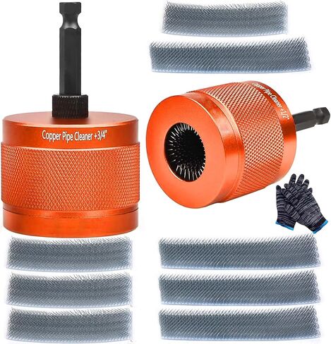 مجموعة تنظيف الأنابيب النحاسية المعدنية 1/2 بوصة و3/4 بوصة، مع ساق سداسية 1/4 بوصة، يتم توفير كل 4 قطع إضافية من الشفرات القابلة للاستبدال، لتنظيف الصدأ والبقع والطلاء على الأنابيب النحاسية والأنابيب المعدنية المختلفة in Kuwait