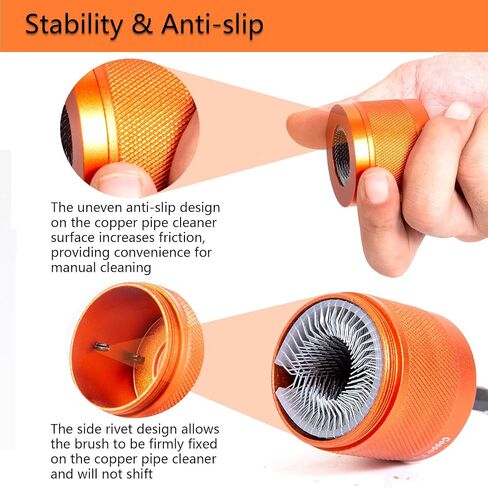 مجموعة تنظيف الأنابيب النحاسية المعدنية 1/2 بوصة و3/4 بوصة، مع ساق سداسية 1/4 بوصة، يتم توفير كل 4 قطع إضافية من الشفرات القابلة للاستبدال، لتنظيف الصدأ والبقع والطلاء على الأنابيب النحاسية والأنابيب المعدنية المختلفة in Kuwait