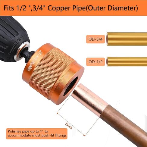 مجموعة تنظيف الأنابيب النحاسية المعدنية 1/2 بوصة و3/4 بوصة، مع ساق سداسية 1/4 بوصة، يتم توفير كل 4 قطع إضافية من الشفرات القابلة للاستبدال، لتنظيف الصدأ والبقع والطلاء على الأنابيب النحاسية والأنابيب المعدنية المختلفة in Kuwait