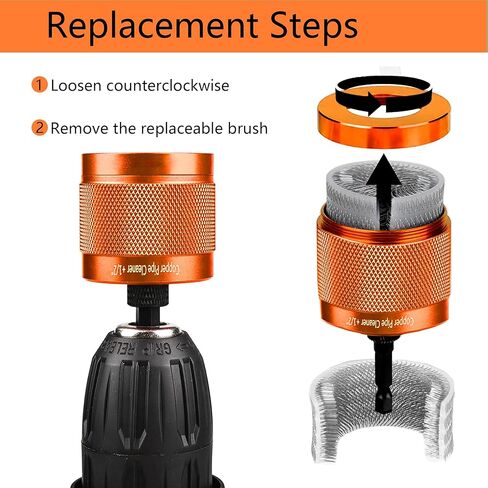 مجموعة تنظيف الأنابيب النحاسية المعدنية 1/2 بوصة و3/4 بوصة، مع ساق سداسية 1/4 بوصة، يتم توفير كل 4 قطع إضافية من الشفرات القابلة للاستبدال، لتنظيف الصدأ والبقع والطلاء على الأنابيب النحاسية والأنابيب المعدنية المختلفة in Kuwait