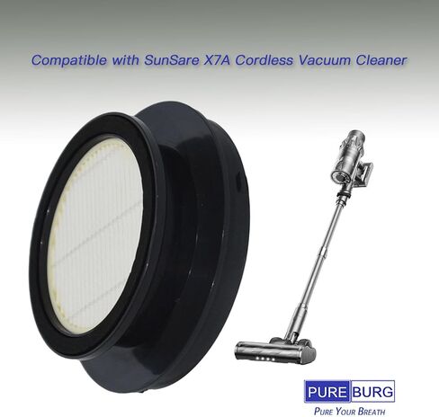 PUREBURG 6-Pack Replacement Filter Compatible with SunSare X7A Cordless Vacuum Cleaner, 3.9"L x 3.9"W x 1.3"H,HEPA vacuum Filter Air Clean Dust Pet-Hair Home in Saudi Arabia