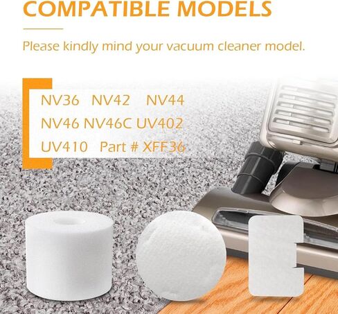 4 Pack Filter Replacement for Shark Navigator Deluxe NV42, NV4226, NV46, NV36, NV44, UV402, UV410 Upright Vacuum Model, Part #XFF36, white, CF-NV42 in Saudi Arabia