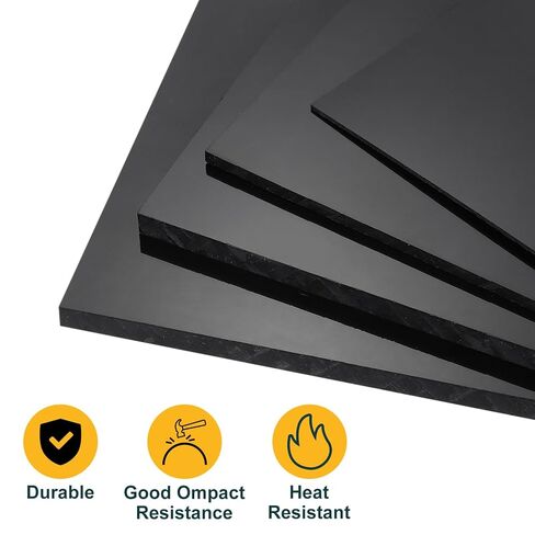 uxcell 2 Pack ABS Plastic Sheet, 0.02" Thick 8"x12" Flexible Hard Plastic Sheet, Heat Moldable Panel for DIY Crafts Home Decoration, Black in Saudi Arabia