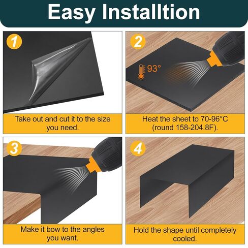 uxcell 2 Pack ABS Plastic Sheet, 0.02" Thick 8"x12" Flexible Hard Plastic Sheet, Heat Moldable Panel for DIY Crafts Home Decoration, Black in Saudi Arabia