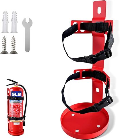 دعامة تثبيت على الحائط لطفاية الحريق، حامل معدني عالي التحمل سريع التحرير لطفايات الحريق بوزن 5 رطل (عبوة واحدة) in Kuwait