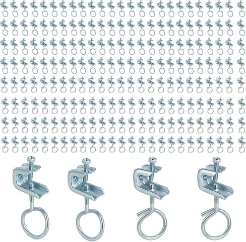 102 Pcs 1/4" x 20 Beam Clamp with Screws Cable Ring Hangers Steel Small C Clamps Metal Machine Threaded Bridle Rings for Pipe, Can Withstand 75 Lbs (1 1/4 Inch Bridle Rings) in Saudi Arabia