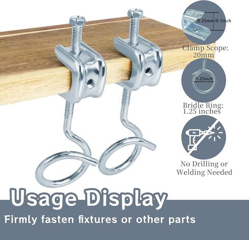 102 Pcs 1/4" x 20 Beam Clamp with Screws Cable Ring Hangers Steel Small C Clamps Metal Machine Threaded Bridle Rings for Pipe, Can Withstand 75 Lbs (1 1/4 Inch Bridle Rings) in Saudi Arabia