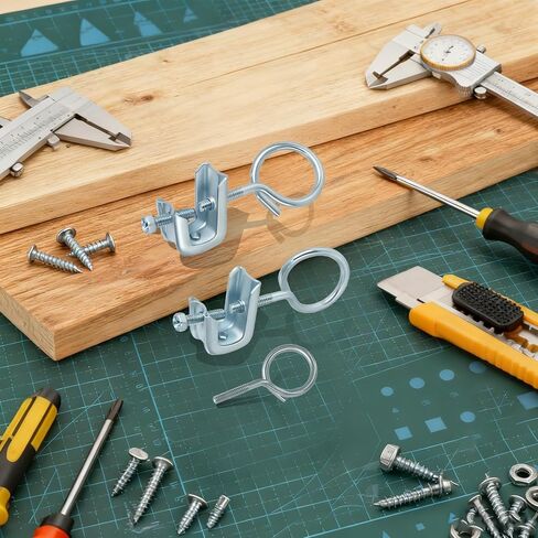 102 Pcs 1/4" x 20 Beam Clamp with Screws Cable Ring Hangers Steel Small C Clamps Metal Machine Threaded Bridle Rings for Pipe, Can Withstand 75 Lbs (1 1/4 Inch Bridle Rings) in Saudi Arabia