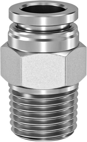 PC 304 ضاغط من الفولاذ المقاوم للصدأ اقتران هوائي سريع لخرطوم أنبوب 1/4 5/16 3/8 1/2 بوصة 6.35 9.53 12.7 مم NPT1/8 خيط (PC1-2-NPT1-4) in Kuwait