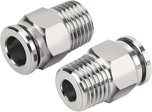 PC 304 Stainless Steel Compressor Pneumatic Quick Coupling for 1/4 5/16 3/8 1/2 Inch Tube Hose 6.35 9.53 12.7mm NPT1/8 Thread(PC1-2-NPT1-4) in Saudi Arabia