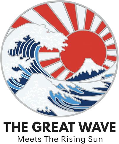 قلم تحديد كرة الجولف على شكل موجة يابانية، مشبك قبعة مغناطيسي، سبائك الزنك، هدية تصميم Ukiyo-e للاعبي الغولف E0004 in Kuwait