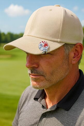 قلم تحديد كرة الجولف على شكل موجة يابانية، مشبك قبعة مغناطيسي، سبائك الزنك، هدية تصميم Ukiyo-e للاعبي الغولف E0004 in Kuwait