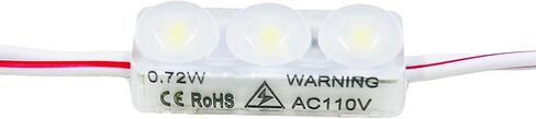 Mini LED Module AC 110V 0.72W, 6500K Daylight White Decorative LED Strip light, 3 Led 2835 SMD LED Lighting for Cabinet lightbox Letter Sign Advertising with Tape Adhesive Backside (100 pcs) in Saudi Arabia