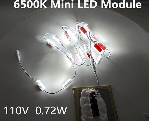 Mini LED Module AC 110V 0.72W, 6500K Daylight White Decorative LED Strip light, 3 Led 2835 SMD LED Lighting for Cabinet lightbox Letter Sign Advertising with Tape Adhesive Backside (100 pcs) in Saudi Arabia