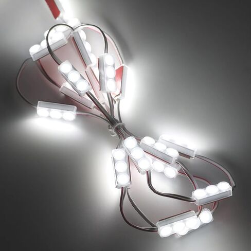 Mini LED Module AC 110V 0.72W, 6500K Daylight White Decorative LED Strip light, 3 Led 2835 SMD LED Lighting for Cabinet lightbox Letter Sign Advertising with Tape Adhesive Backside (100 pcs) in Saudi Arabia