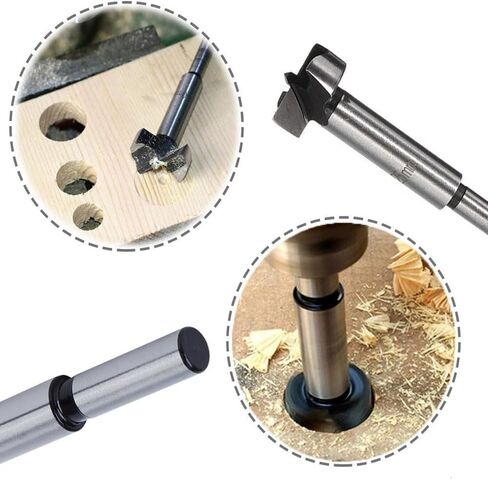 5 PCS 15mm 20mm 25mm 30mm 35mm Woodworking Forstner Drill Bits Sets High Carbon Steel Long Round Shank Hinge Hole Cutter Drill Bit Set For Wood Plastic Plywood in Saudi Arabia