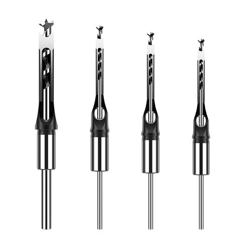 HUHAO 7 Pcs Mortise Chisel Set,1/4", 5/16", 3/8", 9/16", 5/8", 1/2",3/4" Square Hole Drill Bits for Mortiser Wood Mortising Chisel Drill Bit Hollow Chisel Mortise and Tenon Drill Tools in Saudi Arabia