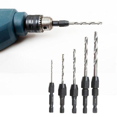 Generic 5-Piece Quick-Change Hex Shank Twist Drill Bit Set for Metal, Wood, and Plastic in Saudi Arabia