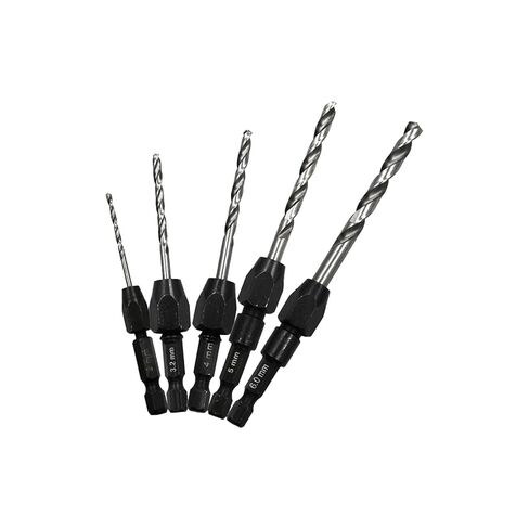 Generic 5-Piece Quick-Change Hex Shank Twist Drill Bit Set for Metal, Wood, and Plastic in Saudi Arabia