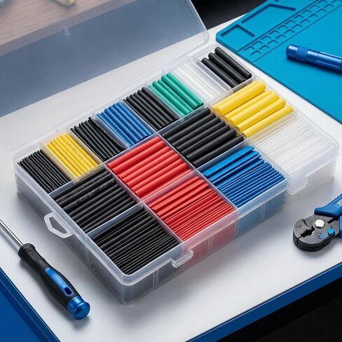 580 PCS Heat Shrink Tubing Kit, Assorted Wire Heat Shrink Tubes for Electrical Insulation and Cable Protection in Saudi Arabia