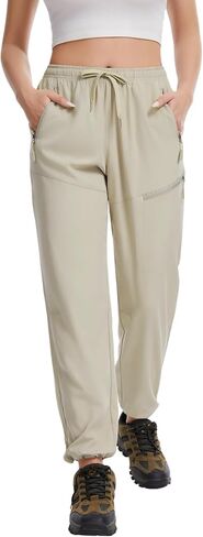 بنطال Ullnoy النسائي للمشي لمسافات طويلة سريع الجفاف وخفيف الوزن وجيد التهوية مع بنطال خصر مرن للاستخدام في الهواء الطلق والسفر وجميع المواسم in Kuwait