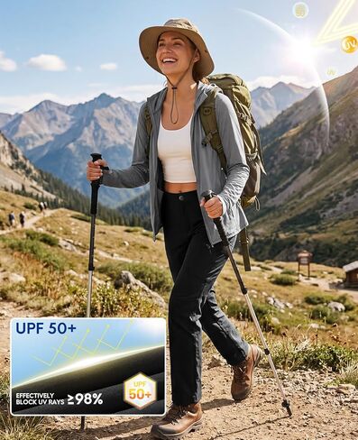 Haimont Women's Hiking Cargo Pants Quick Dry Lightweight Ripstop Nylon with 5 Zip Pockets Water Repellent in Saudi Arabia