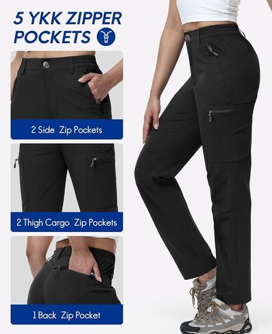Haimont Women's Hiking Cargo Pants Quick Dry Lightweight Ripstop Nylon with 5 Zip Pockets Water Repellent in Saudi Arabia