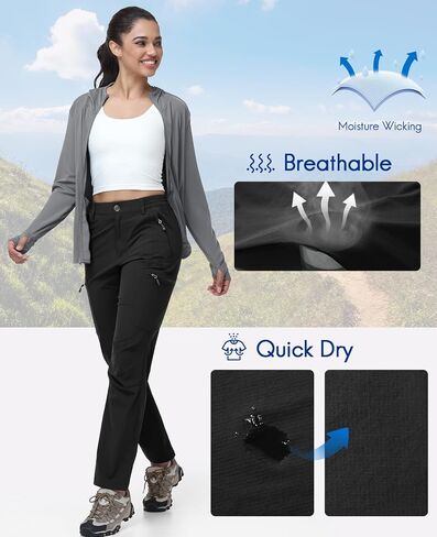 Haimont Women's Hiking Cargo Pants Quick Dry Lightweight Ripstop Nylon with 5 Zip Pockets Water Repellent in Saudi Arabia