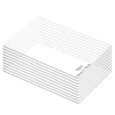 QWORK Clear Acrylic Sheets 10 Pack, 4" x 6" x 1/8" (3mm) Transparent Plastic Panels, Laser Cut Clean Edges, Cast Acrylic Board for Signs, Crafts, Display, Engraving & Painting in Saudi Arabia