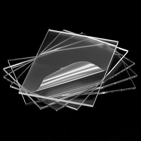 QWORK Clear Acrylic Sheets 10 Pack, 4" x 6" x 1/8" (3mm) Transparent Plastic Panels, Laser Cut Clean Edges, Cast Acrylic Board for Signs, Crafts, Display, Engraving & Painting in Saudi Arabia