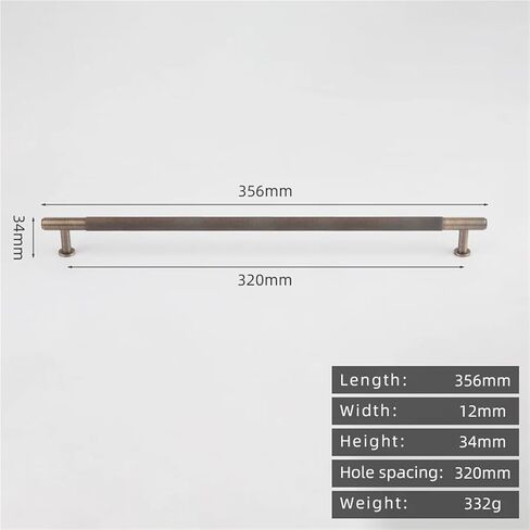 Solid Brass Cabinet Wardrobe Door Drawer Handle Gunmetal Gold Antique 500nn Pull 1Pcs(8828-320-Antique) in Saudi Arabia