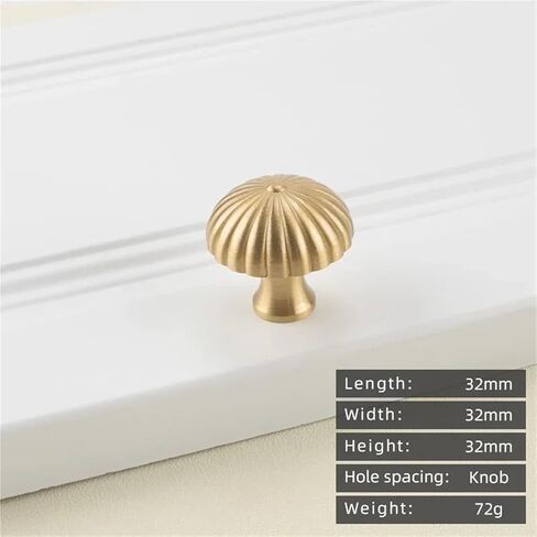 Solid Brass Cabinet Pull Handle Drawer Gold Door 1Pcs(30-L-32mm) in Saudi Arabia