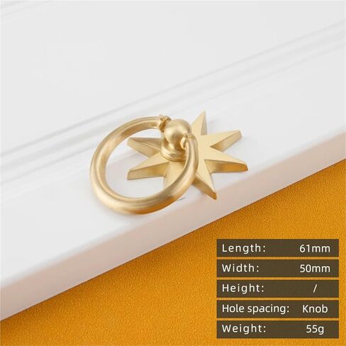 الصلبة النحاس الرجعية الذهب سحب الأثاث الأجهزة المطبخ ثقب واحد مقابض 1 قطعة (1-L-61mm) in Kuwait