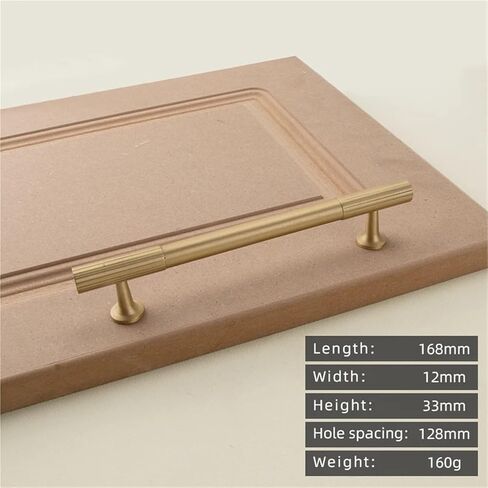 الصلبة النحاس الذهب T-مقبض درج خزانة المطبخ مقبض طويل 1 قطعة (23-L-168mm-128mm) in Kuwait