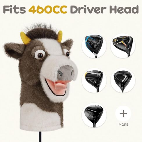Craftsman Golf Club Head Cover Funny Cow Driver Headcover Cow Golf Club Cover Plush Animal Driver Head Cover Golf Gift in Saudi Arabia