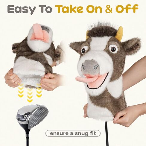 Craftsman Golf Club Head Cover Funny Cow Driver Headcover Cow Golf Club Cover Plush Animal Driver Head Cover Golf Gift in Saudi Arabia
