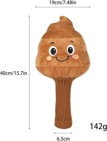 غطاء رأس نادي الجولف Funny Poop Face - غطاء رأس السائق الفخم المبتكر بابتسامة لطيفة - يناسب معظم سائقي 460cc - حماية ناعمة وهدية فريدة لمحبي الجولف in Saudi Arabia