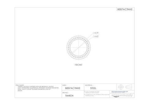 Timken JL819310 محمل أسطواني مدبب، كوب واحد، تسامح قياسي، قطر خارجي مستقيم، فولاذ، بوصة، القطر الخارجي 5.3150 بوصة، العرض 0.5512 بوصة in Saudi Arabia