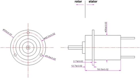 1pcs High Power Conductive Slip Ring Diameter 35mm 2 Channels 40A High Current Wind Conductive Ring Flange Collector Joint Connector in Saudi Arabia