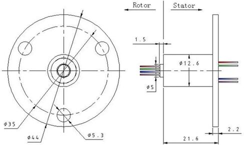 1 piece OD 12.5mm Flange Slip Ring 8 Channels 1.5A Conductive Ring Brush 360 Degree Rotation Collector Slip Ring Joint in Saudi Arabia
