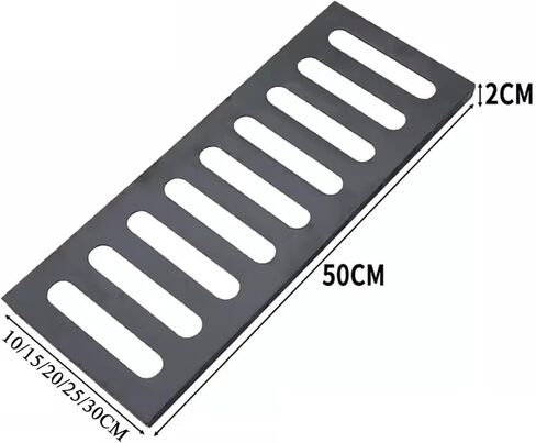 Heavy Duty Cast Iron Drain Grate, Black Floor Catch Basin Channel Grating, Outdoor Sewer Drain Cover, Rectangle Drainage Grate for Driveway/Landscape/Parking/Porch(20 * 50 * 2CM) in Saudi Arabia