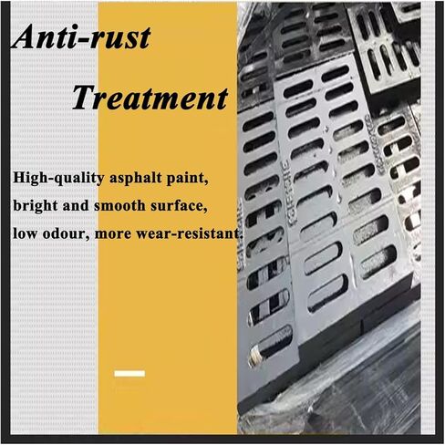 Heavy Duty Cast Iron Drain Grate, Black Floor Catch Basin Channel Grating, Outdoor Sewer Drain Cover, Rectangle Drainage Grate for Driveway/Landscape/Parking/Porch(20 * 50 * 2CM) in Saudi Arabia