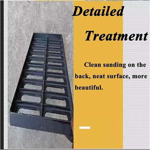 Heavy Duty Cast Iron Drain Grate, Black Floor Catch Basin Channel Grating, Outdoor Sewer Drain Cover, Rectangle Drainage Grate for Driveway/Landscape/Parking/Porch(20 * 50 * 2CM) in Saudi Arabia