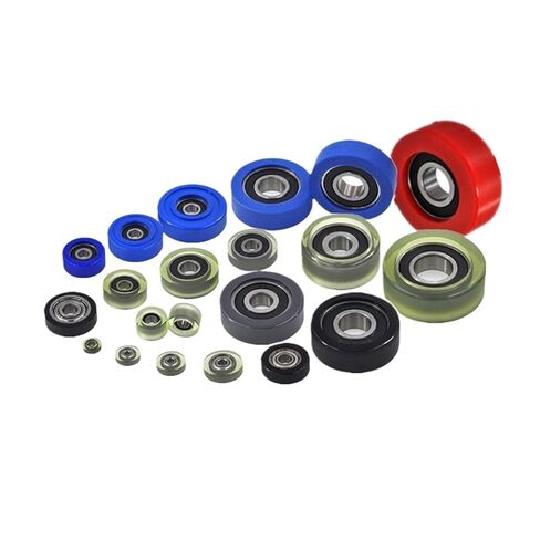 PU Coated Roller PU6000 6001 6200 6201 Polyurethane Coated Bearing Silent wear-Resistant PU Roller Guide Roller Bearing Rubber Roller Bearing(PU620248-15,2Pcs) in Saudi Arabia