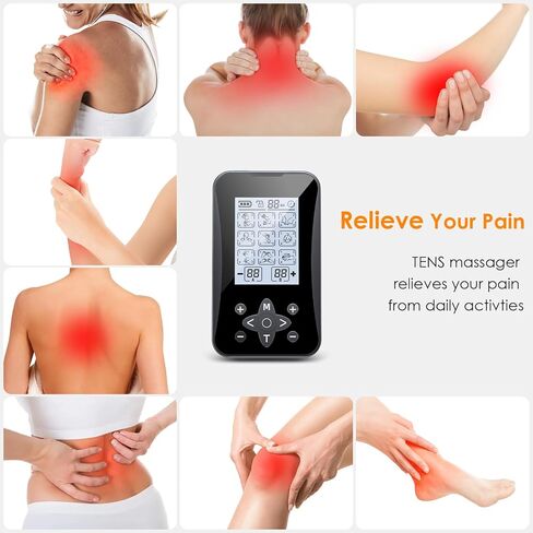 TENS Unit Muscle Stimulator 36 Modes, Rechargeable Dual Channel TENS Machine for Pain Relif Muscle Massager with 12 Premium Electrode Pads and Dust-Proof Storage Bag MH-1088 in Saudi Arabia